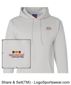 WarZoneWear.com Hooded Sweatshirt with Combat Action Ribbon Design Zoom